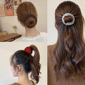 3 Nest Hair Clip : Black+ Wine Red +Gray Elegant Hair Claw Clip